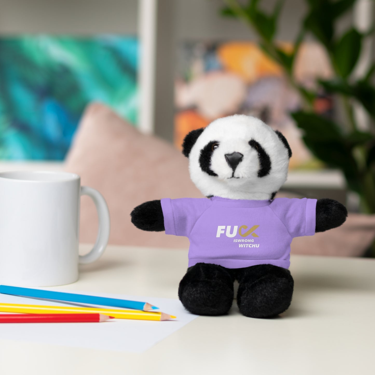Plush Bear with #Fukiswrongwitchu Cancer Tee