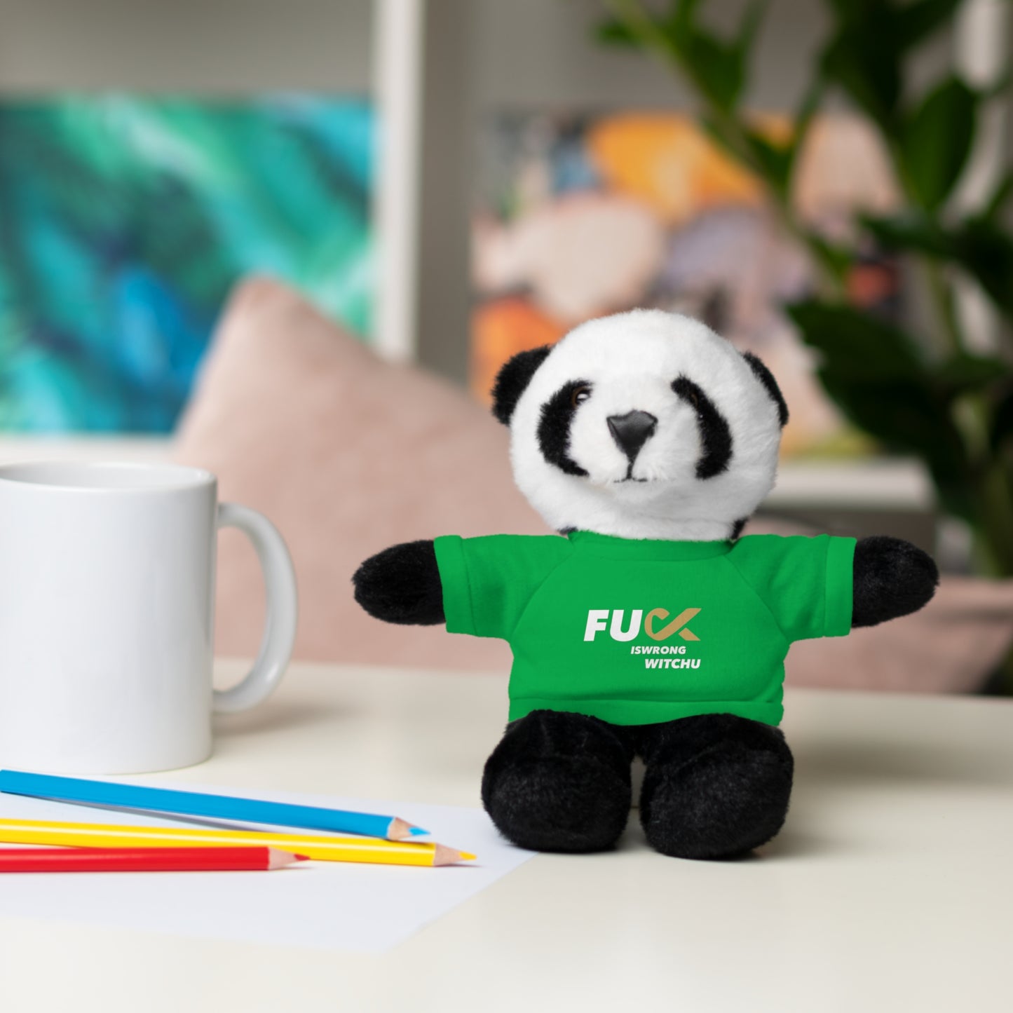 Plush Bear with #Fukiswrongwitchu Cancer Tee