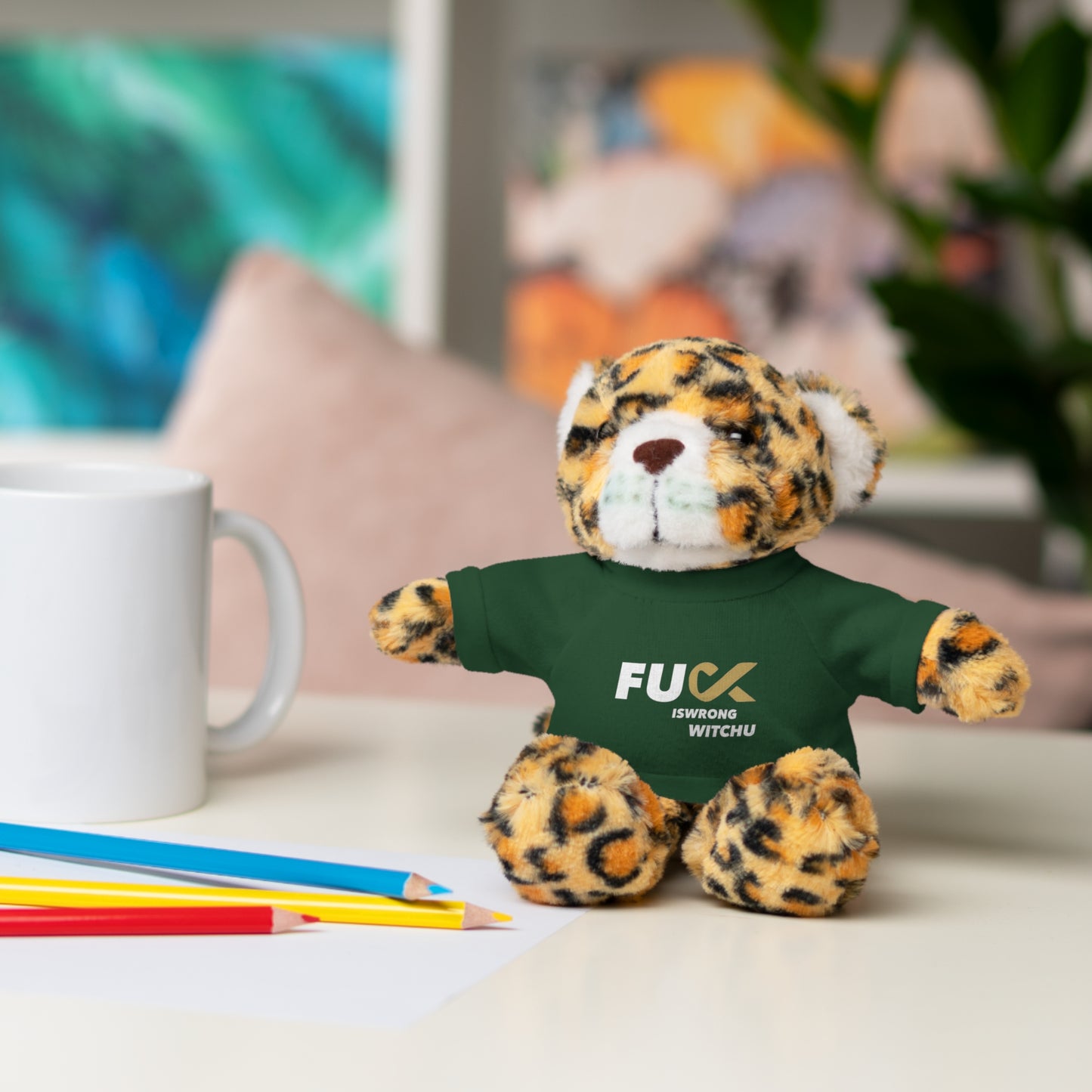 Plush Bear with #Fukiswrongwitchu Cancer Tee