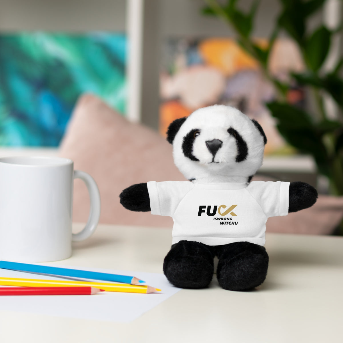 Plush Bear with #Fukiswrongwitchu Cancer Tee