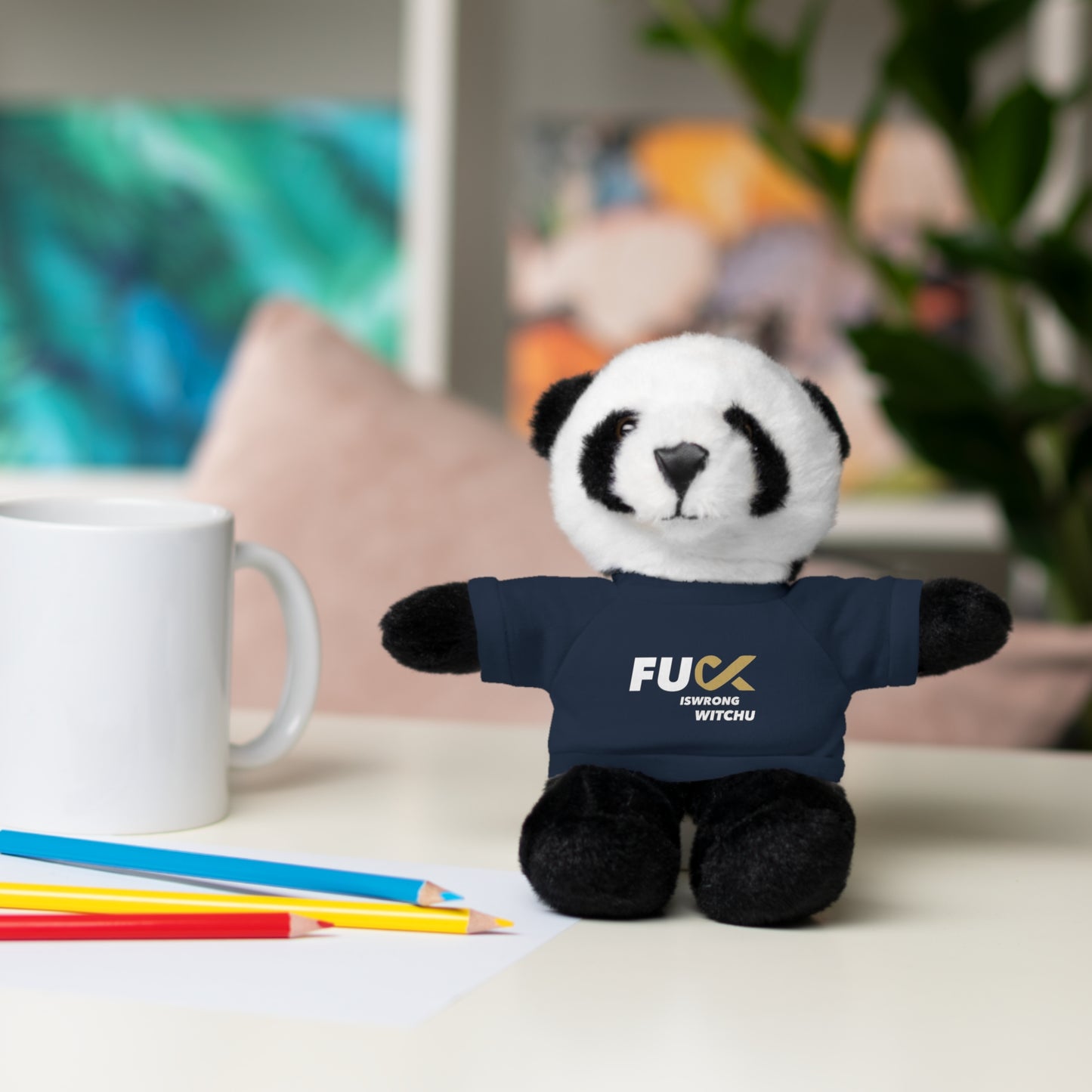 Plush Bear with #Fukiswrongwitchu Cancer Tee