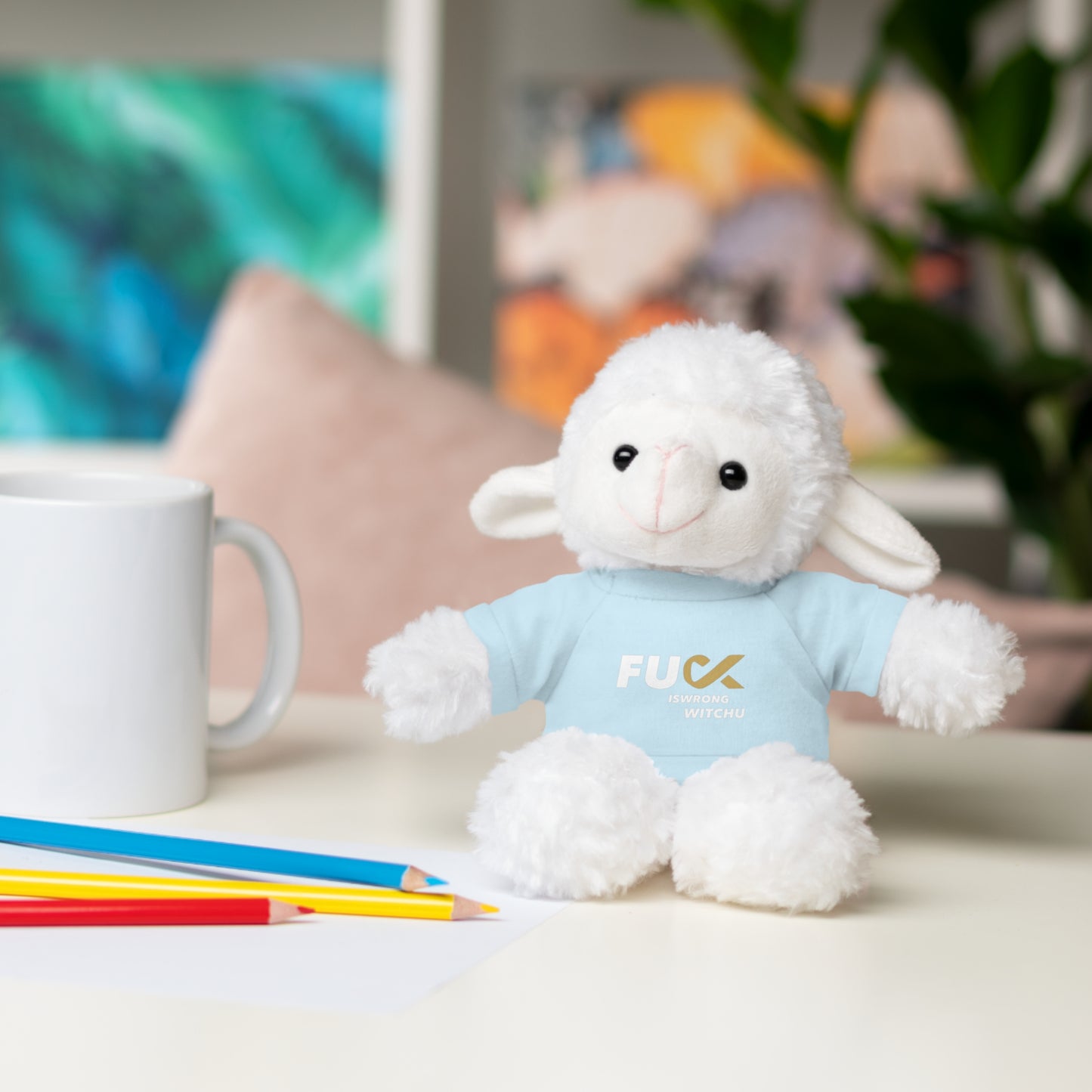Plush Bear with #Fukiswrongwitchu Cancer Tee
