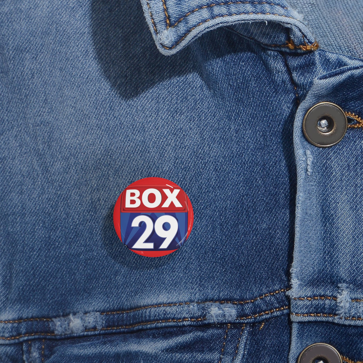 Box 29 Round Pin – Retro logo