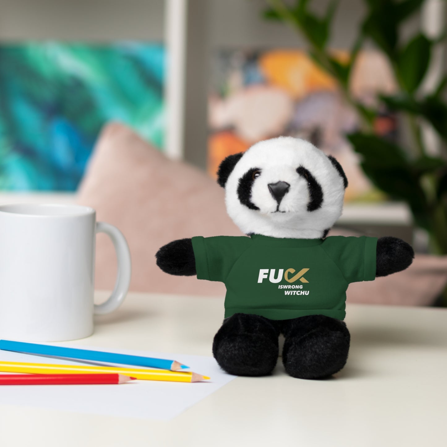 Plush Bear with #Fukiswrongwitchu Cancer Tee