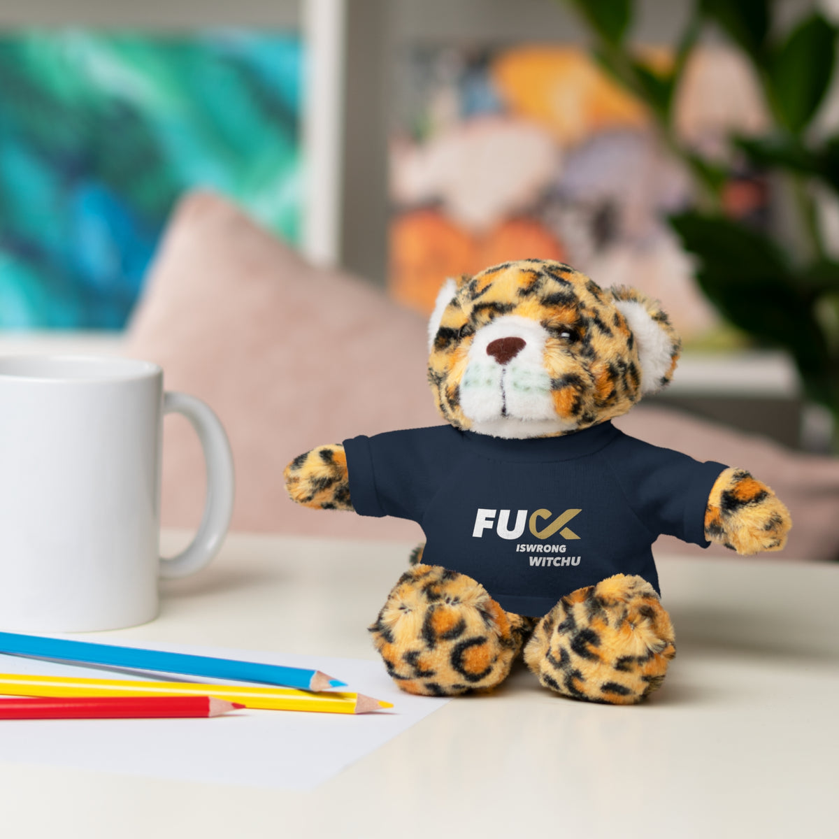 Plush Bear with #Fukiswrongwitchu Cancer Tee