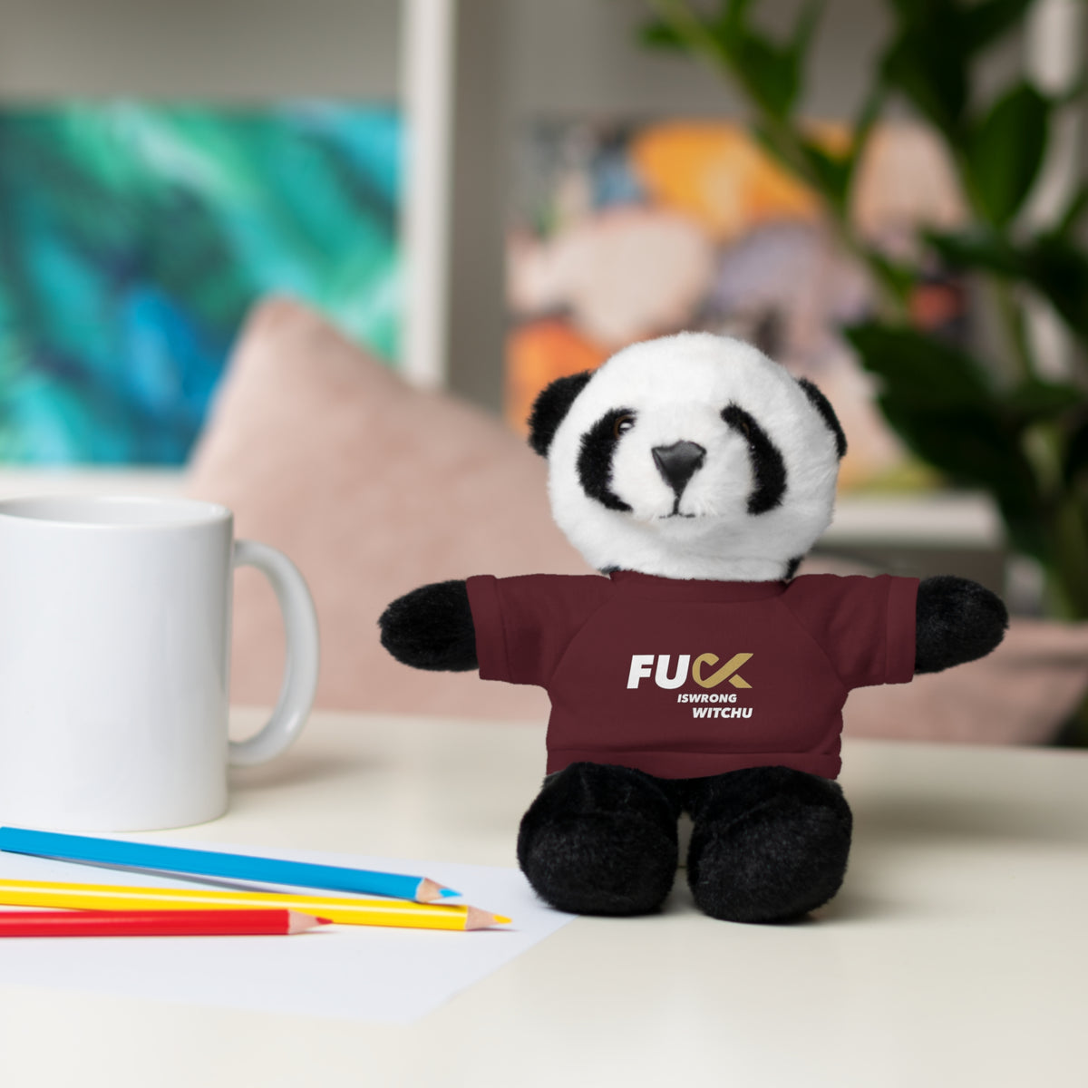 Plush Bear with #Fukiswrongwitchu Cancer Tee
